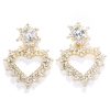 Rhinestone Exaggerated Heart Earrings