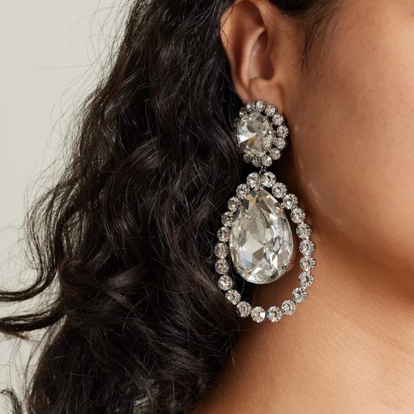 Rhinestone Tear Drop Earrings