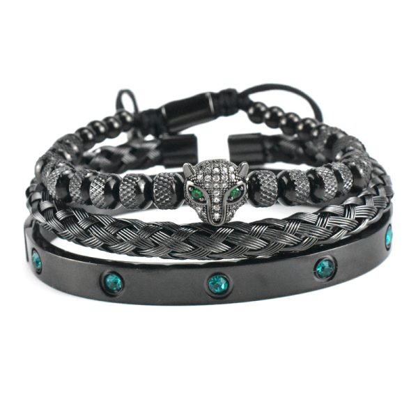 O1CN01Pyjdyf1wLKWNNEFOP_2928256291-0-cib.jpg Green Eye Cheetah Head Bracelet Set