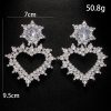 Rhinestone Exaggerated Heart Earrings