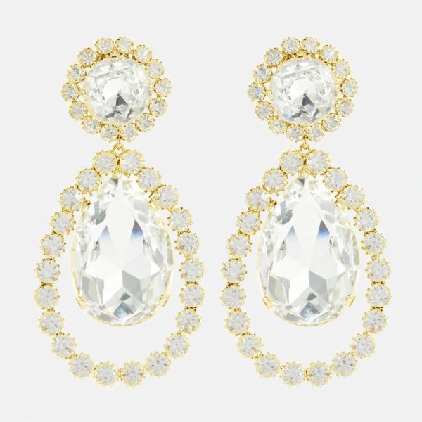 Rhinestone Tear Drop Earrings