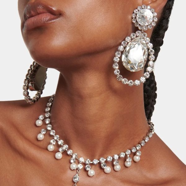 Rhinestone Tear Drop Earrings