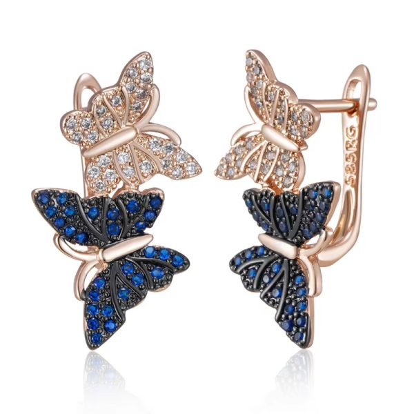 Two Tone Butterfly Earrings