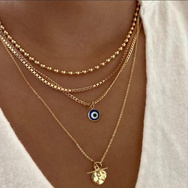 Hamsa Star Moon Necklace