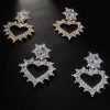 Rhinestone Exaggerated Heart Earrings