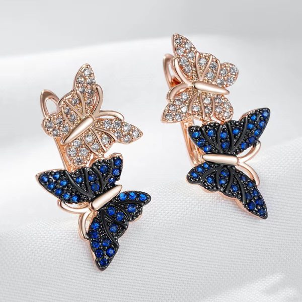 Two Tone Butterfly Earrings