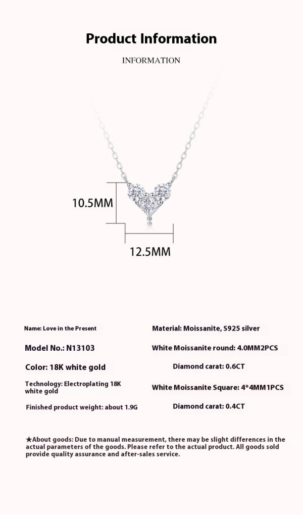 Heart Pendant Moissanite Necklace