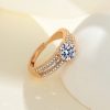 Starry Champagne Gold Diamond Ring