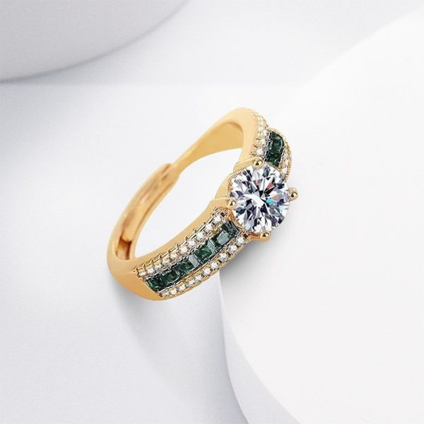 Starry Champagne Gold Diamond Ring
