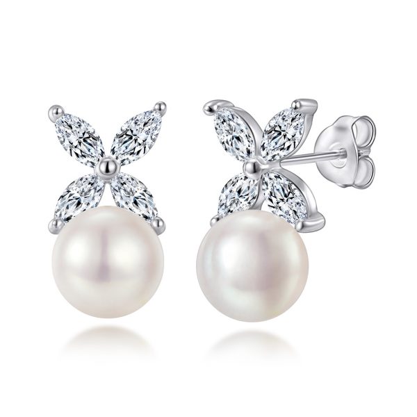 Pearl Sterling Silver Stud Earrings