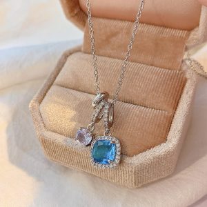 Super Shiny Blue Zircon Necklace