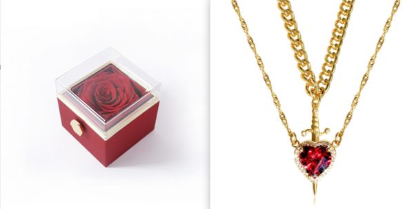 Heart Sword Necklace Gift Box Set