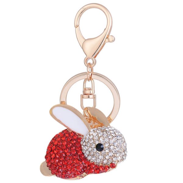 Rhinestone Bunny Keychain