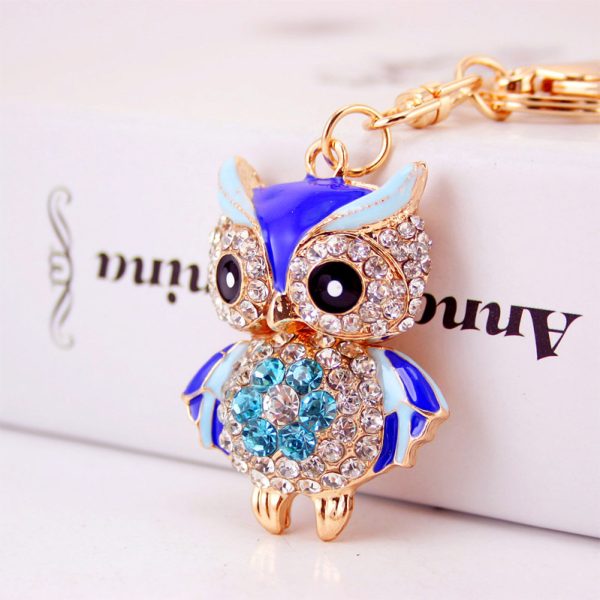 Rhinestone Owl Keychain