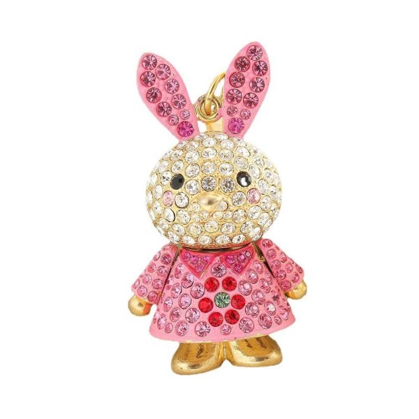 Rhinestone Bunny Keychain