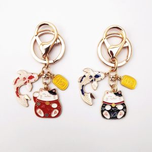 Japanese Fortune Cat Keychain