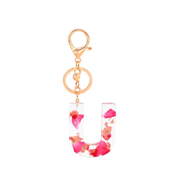 Floral Letter Keychain