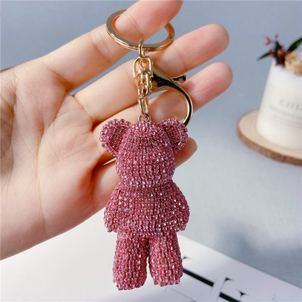 Rhinestone Bear Keychain
