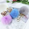 Rhinestone Fox Plush Keychain