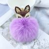 Rhinestone Fox Plush Keychain