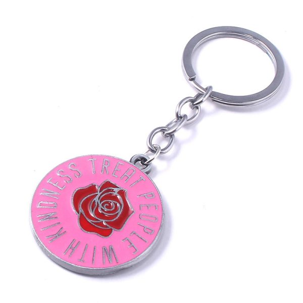 Red Rose Flower Keychain