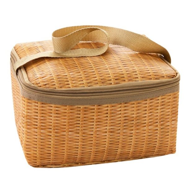 Straw Thermal Lunch Box Bag