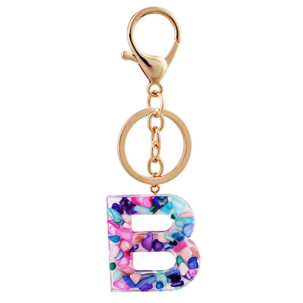 Purple Letter Keychain