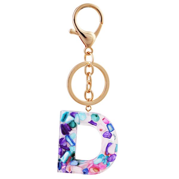 Purple Letter Keychain