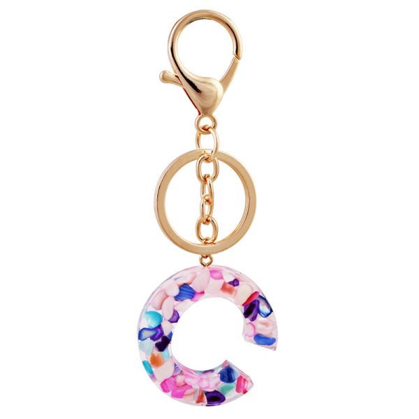 Purple Letter Keychain