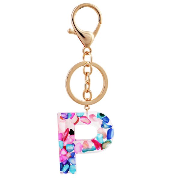 Purple Letter Keychain