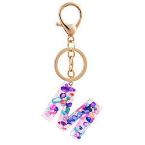 Purple Letter Keychain