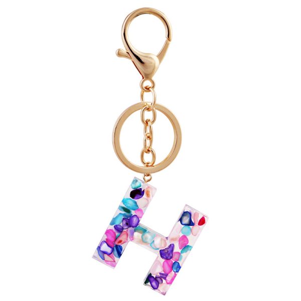 Purple Letter Keychain