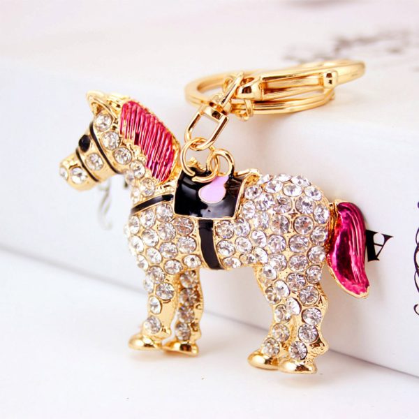 Pink Horse Keychain