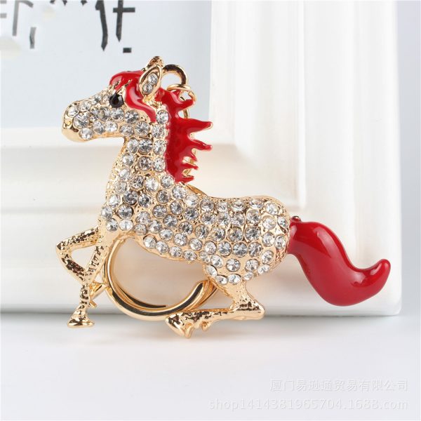 Rhinestone Horse Keychain