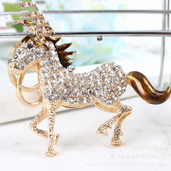 Rhinestone Horse Keychain