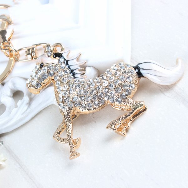 Rhinestone Horse Keychain