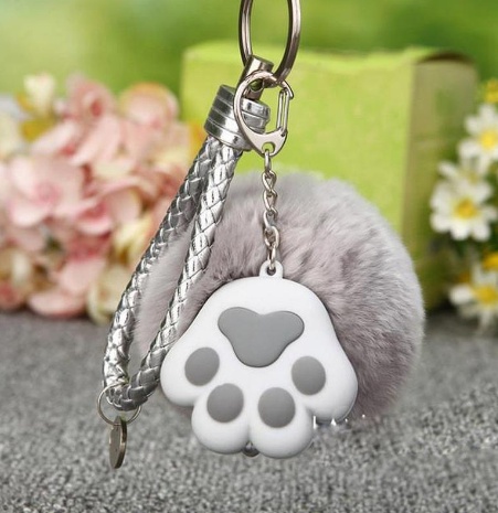 Cat Paw Plush Keychain