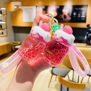 Strawberry Cream Bubble Keychain