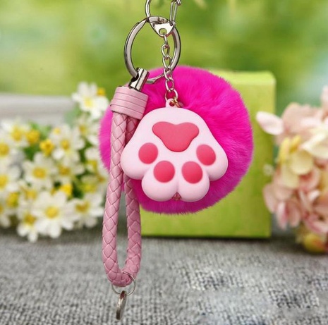 Cat Paw Plush Keychain