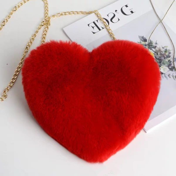 Heart Plush Crossbody Bag