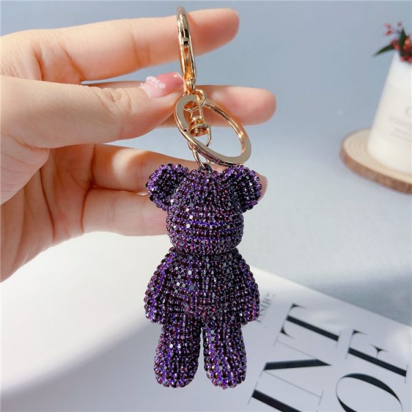 Rhinestone Bear Keychain