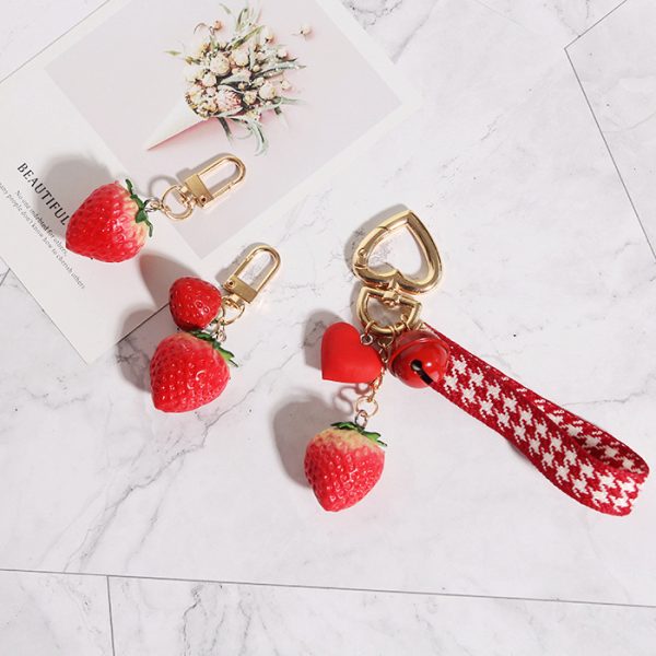 Strawberry Heart Keychain