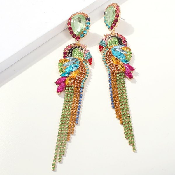 Crystal Parrot Earrings