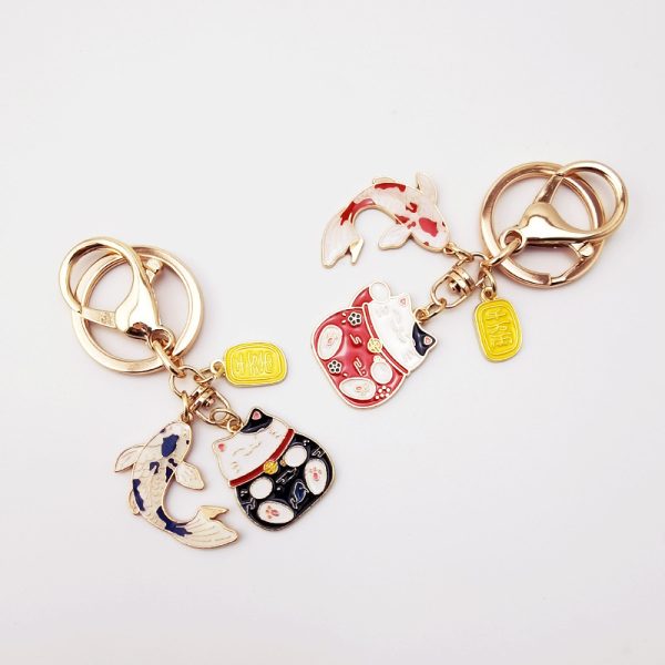 Japanese Fortune Cat Keychain