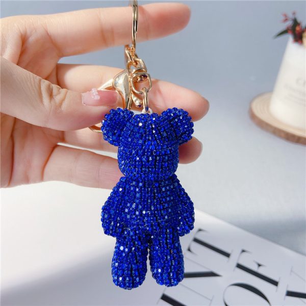 Rhinestone Bear Keychain