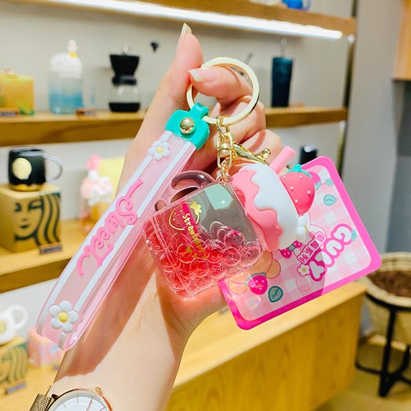 Strawberry Cream Bubble Keychain