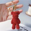 Rhinestone Bear Keychain