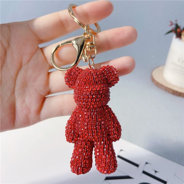 Rhinestone Bear Keychain