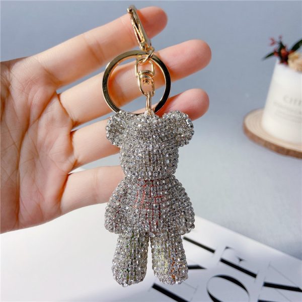 Rhinestone Bear Keychain