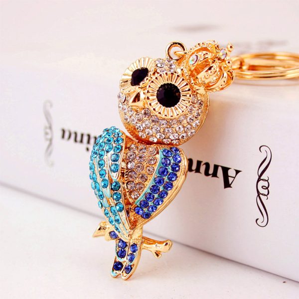 Rhinestone Owl Keychain